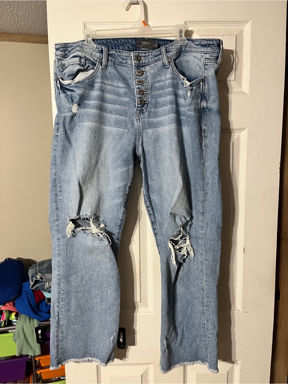 Torrid Distressed Denim Jeans 16 Regular Button Fly